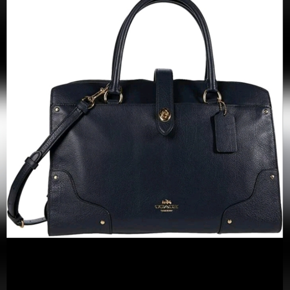Coach Black Pebble Leather Satchel with Gold Hardware